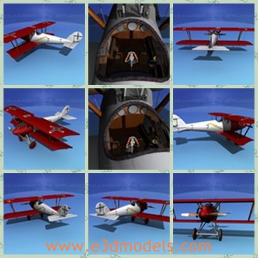 3d model the red plane - This is a 3d model of the red plane developed by Rudolph Gehringer,which was a bit heavier than the standard built wood and fabric construction. The resulting Pfalz was strong and maneuverable but was labor intensive to build and expensive.