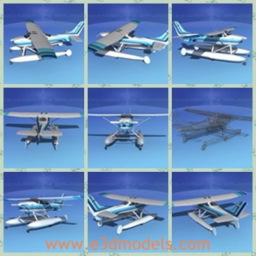 3d model the seaplane - THis is a 3d model of the seaplane,which was immediately popular with pilots. During the early 1960s the Skylane was redesigned along with all of the Cessna production line.