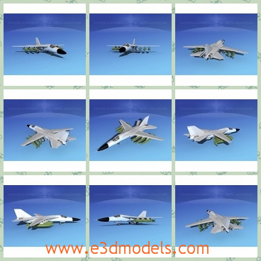 3d model the white airplane - This is a 3d model of the white airplane,which is modern and is the necessary tool in the military.It was employed by the Tactical Air Command in Vietnam and were also used in the attack on Libya in the early 1980s.