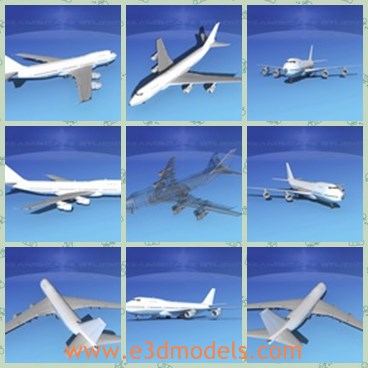 3d model the white plane - This is a 3d model of the white plane,which is famous and modern in the world.The model is the type of A380,which was the largest passenger jet in the world.