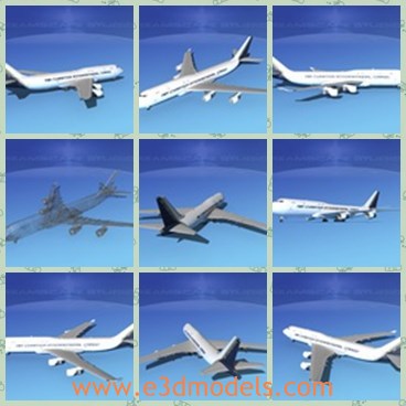 3d model the white plane - This is a 3d model of the white plane,which is large and modern.The model is named as the Boeing 747-800.