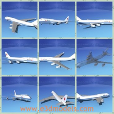 3d model the white plane - This is a 3d model of the white plane,which is modern and large.The model is made with high quality in China.