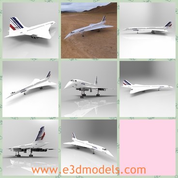 3d model the white plane - This is a 3d model of the white plane,which is made for the commercial purposes.The model is modern.