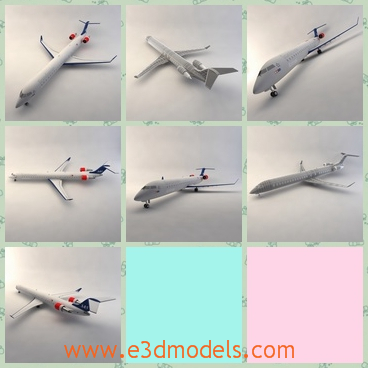 3d model the white plane - This is a 3d model of the white plane,which is small and modern.The model is the commercial type and it comes from Scandinavia.
