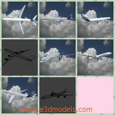 3d model the white plane - This is a 3d model of the white plane,which is flying in the sky.The plane can hold many passengers.