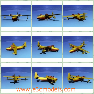 3d model the yellow plane - THis is a 3d model of the yellow plane,whic is outstanding and charming.The model is created for the commercial usage.