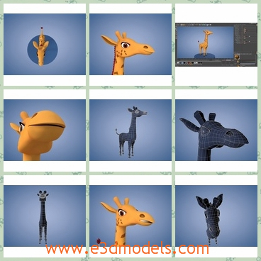 3d model te girraffe - This is a 3d model of the head of a cartoon girraffe,which is cute and can be used as the toy for kids.