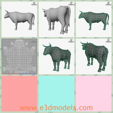 3d model the bull - This is a 3d model of the bull,which is also called as the cattle.The bull is large and heavy.