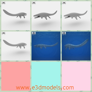 3d model the cute dinosaur in the sea - This is a 3d model of the cute dinosaur in the sea,which is white and lovely and its legs are short.
