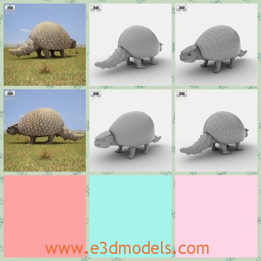 3d model the dinosaur looks like the turtle - This is a 3d model of the dinosaur,which looks like a turtle at the very first sight.The model is big and heavy.