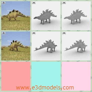 3d model the dinosaur with a fan back - This is a 3d model of the dinosaur with a back looking like a fan.The type is strong and the it is the most dangerous kind of dinosaurs.