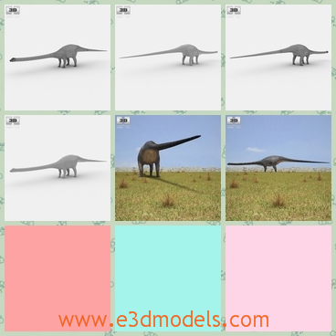 3d model the dinosaur with a long tail - This is a 3d model of the dinosaur with a long tail,which is strong and dangeroud to come near them.