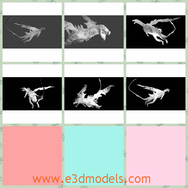 3d model the dragon is flying - This is a 3d model of the dragon is flying,which is great and dangerous.The model is ery suitable for anyone that needs specific textures that they can apply.