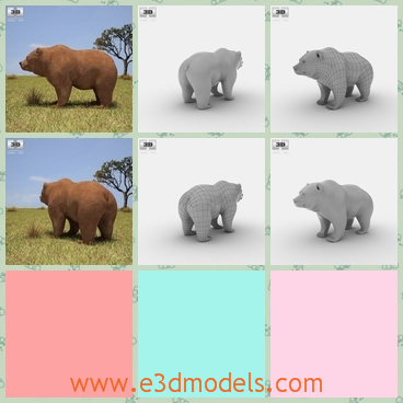 3d model the fat bear - This is a 3d model of the fat bear,which is large and dangerous.Thhe model is common on the plain.