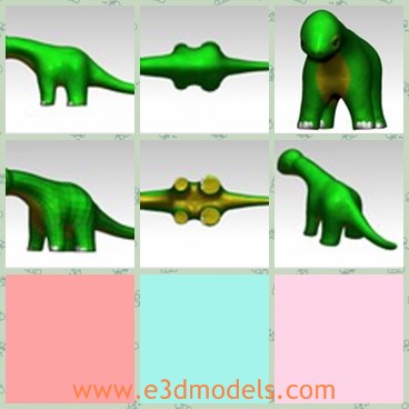 3d model the green toy dinosaur - This is a 3d model of the green toy dinosaur,which is small and cute.The model is made according to real ones.