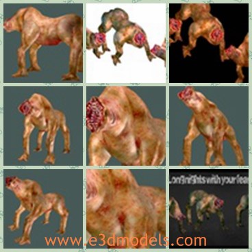 3d model the headless animal - This is a 3d model of the headless animal,which is large and horrible.The animal is fantastic and bloody.