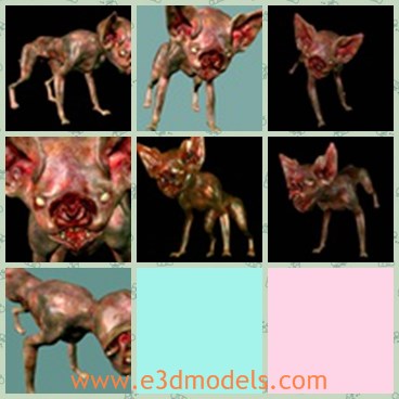 3d model the horrible cat - This is a 3d model of the horrible cat,which  is a diabolic vampire cat, inspired in the real vampire desmontus but in a cat body.