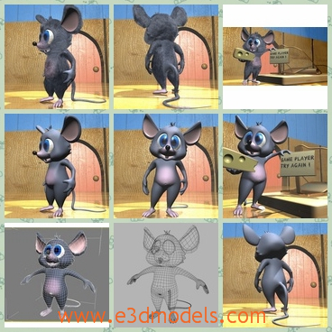 3d model the mouse - This is a 3d model of the mouse,which is a cartoon figure.The scene is exactly the same than the presentation picture, with all objects and the volume light.