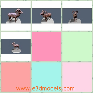 3d model the sheep - This is a 3d model of the sheep,which is the statue on a display.It is the largest species of wild sheep. The North American bighorn sheep may approach comparable weights but is normally considerably outsized by the argali.