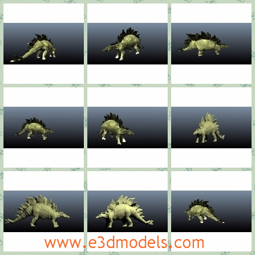 3d model the stegosaurus - This is a 3d model of the stegosaurus,which is dangerous and large.The model is made according to the images.
