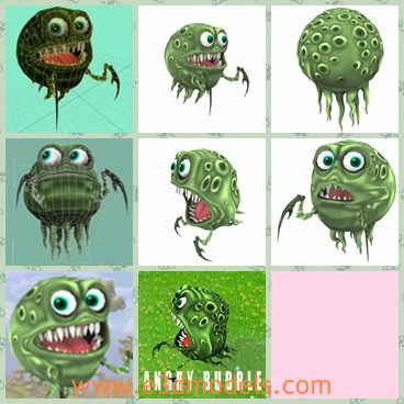 3d model the ugly bubble - THis is a 3d model of the ugly bubble,which is the horrible figure in the cartoon movie.The model is presented with a head and its skin looks horrible.