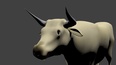 3d model the cow with two horns