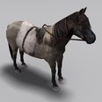 3d model the horse with saddles