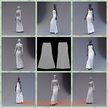 3d model the dress for a display - This is a 3d model about the dress that used for the display ceremony,which is displayed by a hot woman.