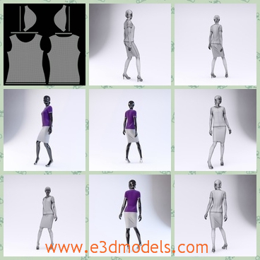 3d model the female in purple cotta - This is a 3d model of the female in purple cotta,which is tight and can be printed at any time.