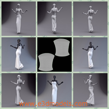 3d model the mannequin in the showroom - This is a 3d model of the mannequin in the showroom,which is the female figure and the woman is so hot.The model is designed for the wedding ceremony.