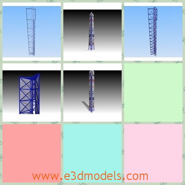 3d model a column with the advertising sign - This is a 3d model about the advertising sign on the column in light blue,which is a steel tube for shopping malls, gas stations, parks, etc.