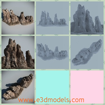 3d model a desert rock - This is a 3d mdoel of a desert rock which is shaped through many years.The cliff is obviously seen and the stone is hard and solid.