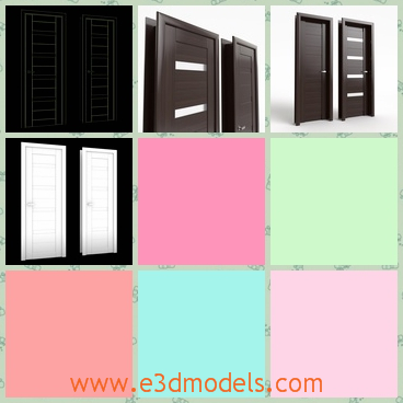 3d model a door in brown - This is a 3d model of a door in brown,which is oblong ans tall.The door can be placed abreast in the room.