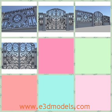 3d model a fence of the gate - This is a 3d model about the fence of the gate.The model design is based on some real life fence.