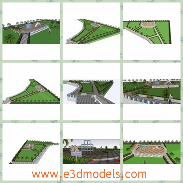 3d model a garden in Japan - This is a 3d model of a Japanese garden,which can be used as the playground and it closed the sea.The arrangement is clear and the field is properly used.