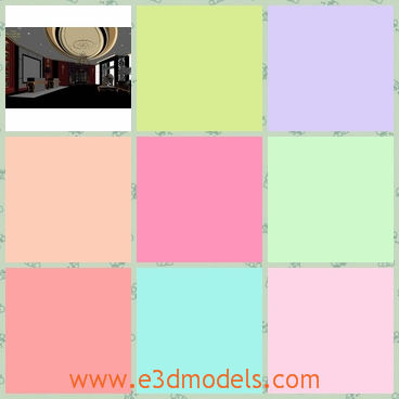3d model a luxury living room - This is a 3d model about a luxury living room,which is decorated with elegant equipments.The hangling lamp in the middle is glorious.