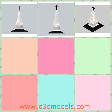 3d model a monument with a cross - This is a 3d model of a monument with a cross,which is built on the top of the monument.The model is a signal for seafarers.