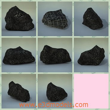 3d model a rock with flaws - This is a 3d model of a rock with flaws,which is stone actually.The rock looks like a piece of coal.