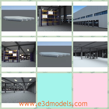 3d model a the display of a warehouse - This is a 3d model of a warehouse in a country,which  is including Interior and Exterior Scenes.