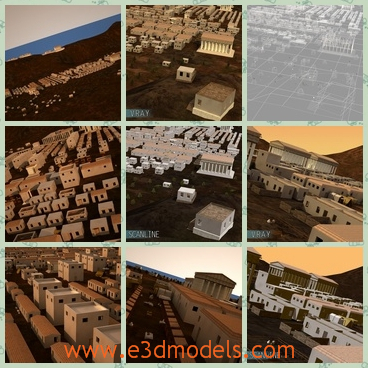 3d model an ancient city of Rome - This is a 3d model of a classical ancient city of Rome in ancient times.There are various categories of houses and buildings.