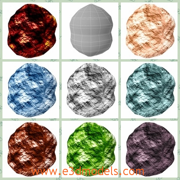 3d model boulder collection - This is a 3d model about the boulder collection with the obvious trait of textured design.The different colors seem more colorful.