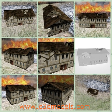 3d model burned hut - This is a 3d Model Of Real stick Medieval Burned Huts.The tilted roof was burning,the reat of the hut seems harm less.