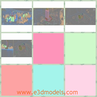 3d model of a city - This 3d model is about a common city where one can see a large area occupied by tall buildings and long roads.