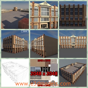 3d model of a grand building - This is a low-poly 3d model which is about a grand building. This building has brown walls and occupies a large area.