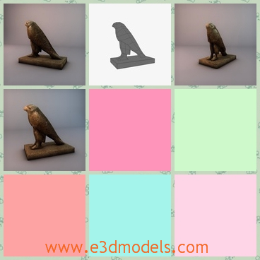 3d model of a stone statue - This is a 3d  model which is about an eagle statue and this model has been checked with the appropriate software.