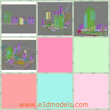 3d model of tall buildings - This 3d model is about some tall buildings in the city which can be manipulated easily. This is a high definition model created in 3dsmax.