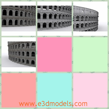 3d model of the Colliseum - This 3d model is about the famous Colliseum which is an ancient building. This Collisum has a round shape and it has many arches.