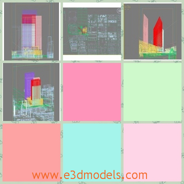 3d model of two high buildings - Here is a 3d model which is about two tall buildings in the downtown city.These two buildings are of the same heights.