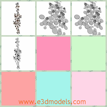 3d model raindrops sculpture - This is a 3d model of the Raindrops Sculpture,which looks like the simple but elegant flowers at first sight.The black adorns amongst the white color,seeming more charming.