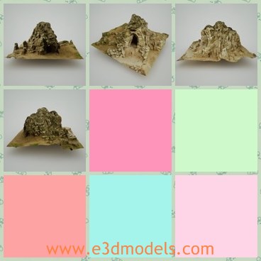 3d model te cave - This is a 3d model of the cave,which is made of rock and stone.The model has a small gate.
